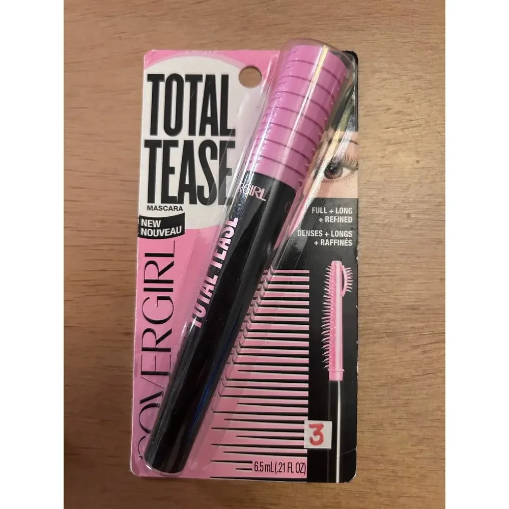 #3 New Covergirl Total Tease Mascara Full + Long + Refined 805 Very Black 0.21